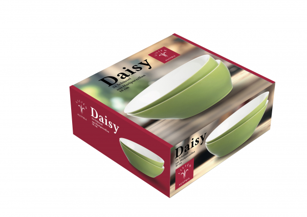 Daisy olive - 2 Stk. Schüssel 18cm. in Geschenkverpackung